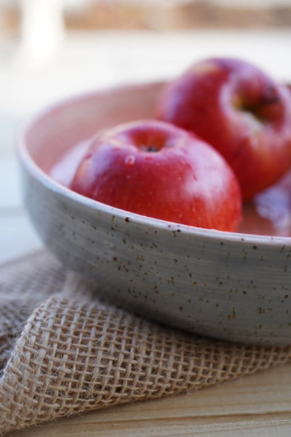 handgetöpferte Keramik Pasta Bowl - rosa grau